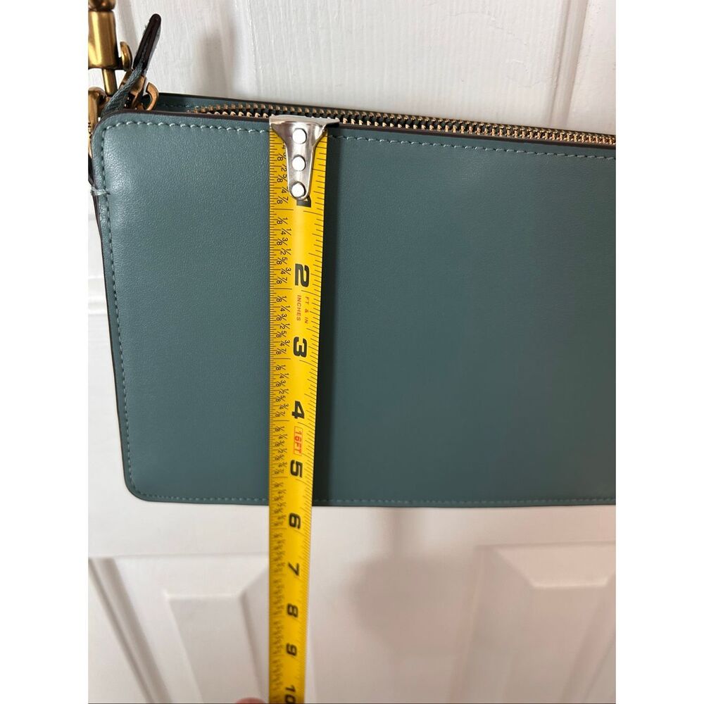COACH MARINE Smooth Lthr Signature Chain Crossbody 78801 blue/green - Picture 12 of 13